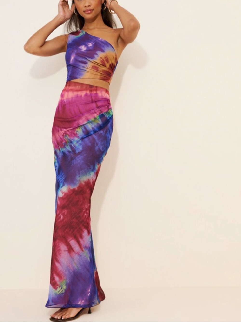 Dress the Population | Nylah Tie-Dye One-Shoulder Maxi Dress